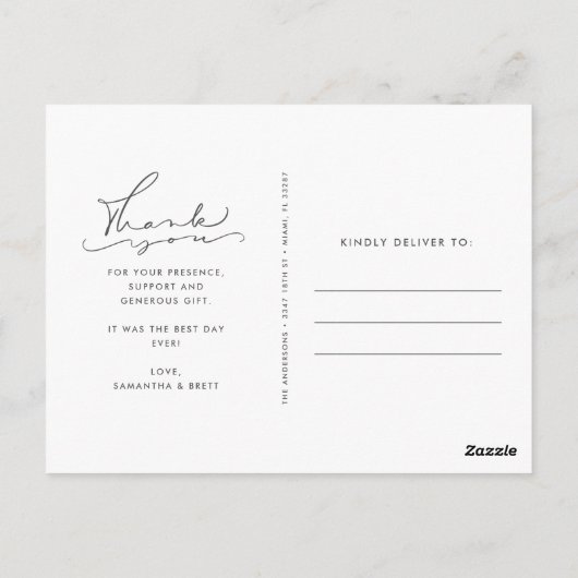 Modern - Bedankt Briefkaarten voor aangepaste brui (Achterkant)