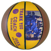 Modern Bedankt Coach Teken Team Foto Basketbal (Verticaal)