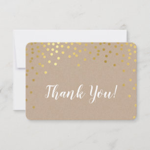 MODERN BEDANKT gouden confetti spot rustieke kraft