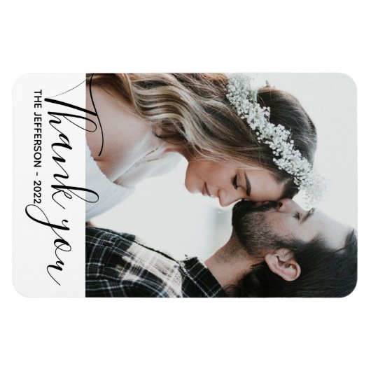 Modern Bedankt voor het huwelijk Magneet (Horizontaal)