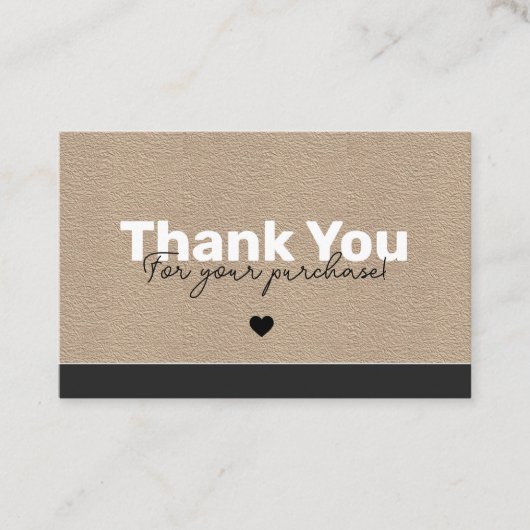 Modern bedankt voor het koopkraftpapier visitekaartje (Voorkant)