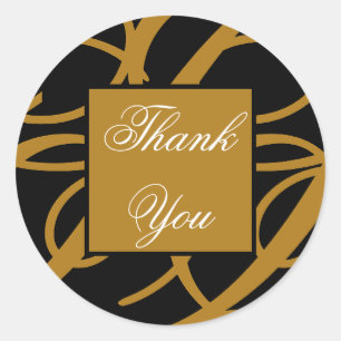 Modern - Bedankt voor je elegante Gold Black waard Ronde Sticker