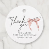 Modern Bedankt voor Vrijgezellenfeest met roze str Bedankjes Labels (Voorkant)