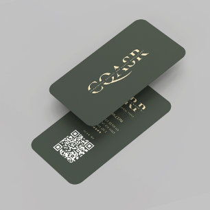 Modern Bedrijf Donkergroen Goud Professioneel Visitekaartje