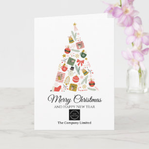Modern bedrijf Logo kerstboom Kaart