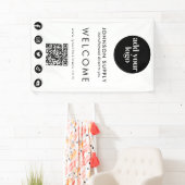 Modern Bedrijfsbedrijf Corporate Logo en QR-code Spandoek (Insitu)