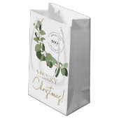 Modern Bedrijfslogo Prettig Kerstfeest Klein Cadeauzakje (Achterkant Gekanteld)