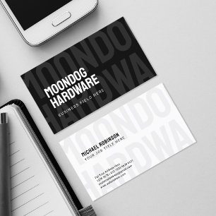 Modern bedrijfsnaam Sans Serif Zwart Visitekaartje