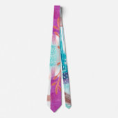 Modern bedrijfspatroon Abstrac Blue Roze Stropdas (Voorkant)