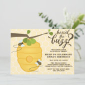 Modern Bee Birthday Party Kaart (Staand voorkant)