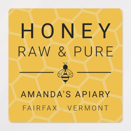 Modern Bee Icon Honey Apiary Labels (Design 1)