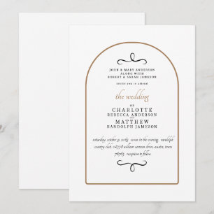 Modern Beide ouders GeometricWhite Wedding Kaart