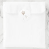 Modern Beige Balloon Boho Baby shower Ronde Sticker (Tas)