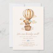 Modern Beige Beer Boy Baby shower Kaart (Voorkant)