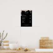 Modern Beige Black Glitter Preislisten Poster (Keuken)