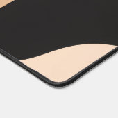Modern Beige Black Wavy Abstract Desk Mat (Coin)
