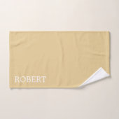 modern Beige &Brown Stripes Pattern Custom Name (Serviette à main)