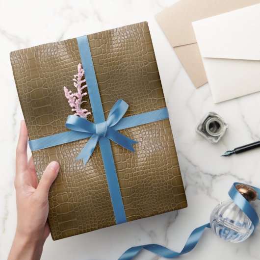 Modern beige bruin alligator krokodillenleer cadeaupapier (Geschenken)