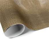 Modern beige bruin alligator krokodillenleer cadeaupapier (Rol Hoek)