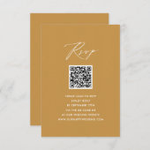 Modern Beige Elegant Script QR Bruiloft RSVP Informatiekaartje (Voorkant / Achterkant)