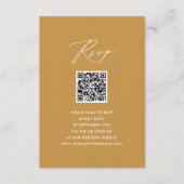 Modern Beige Elegant Script QR Bruiloft RSVP Informatiekaartje (Voorkant)