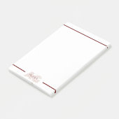 Modern Beige en Wijn Monogram Post-it® Notes (Schuin)