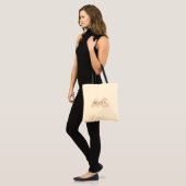 Modern Beige en Wijn Monogram Tote Bag (Voorkant (model))