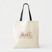 Modern Beige en Wijn Monogram Tote Bag (Voorkant)