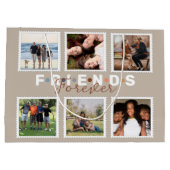 Modern Beige Friends Forever Foto Collage Groot Cadeauzakje (Achterkant)