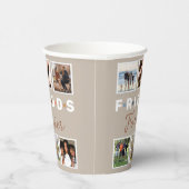 Modern Beige Friends Forever Foto Collage Papieren Bekers (Rechts)