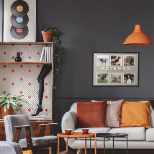 Modern Beige Friends Forever Foto Collage Poster