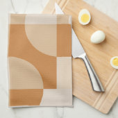 Modern Beige Geometric Minimalist Kitchen Towel Theedoek (Quarter Fold)