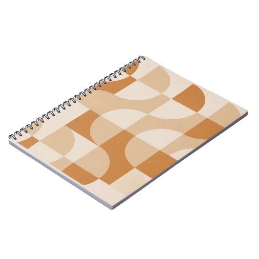 Modern Beige Geometric Spiral Notebook Notitieboek (Linkerzijde)