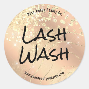 Modern Beige Glam Chic Eyelash Cleanser Ronde Sticker