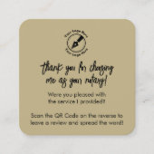 Modern Beige Google Review QR Code Notaris Logo Vierkante Visitekaartje (Voorkant)