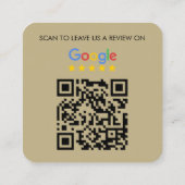 Modern Beige Google Review QR Code Notaris Logo Vierkante Visitekaartje (Achterkant)