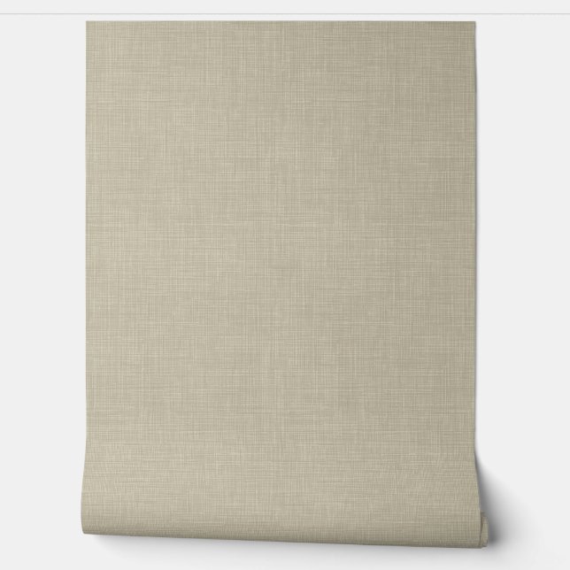 Modern Beige Home Office Linen Look Texture Behang (Afrollen)