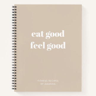 Modern Beige Journal Healthy Fitness Recipes Notitieboek