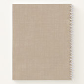 Modern Beige Linen Minimal Monogram Notitieboek (Achterkant)