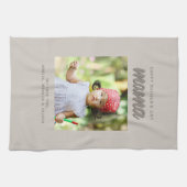 Modern Beige Mama Kinder Foto Moederdag Theedoek (Horizontaal)
