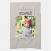 Modern Beige Mama Kinder Foto Moederdag Theedoek (Verticaal)