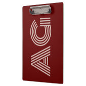 Modern Beige Monogram en Wijn Klembord (Links)