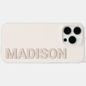Modern Beige Monogram Naam Case-Mate iPhone Case (Achterkant (horizontaal))