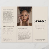 Modern Beige Moon Phases Elegante Tri-fold brochur (Voorkant)