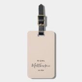 Modern Beige Mr. en Mrs. Passen getrouwd Family Cu Bagagelabel (Voorkant verticaal)