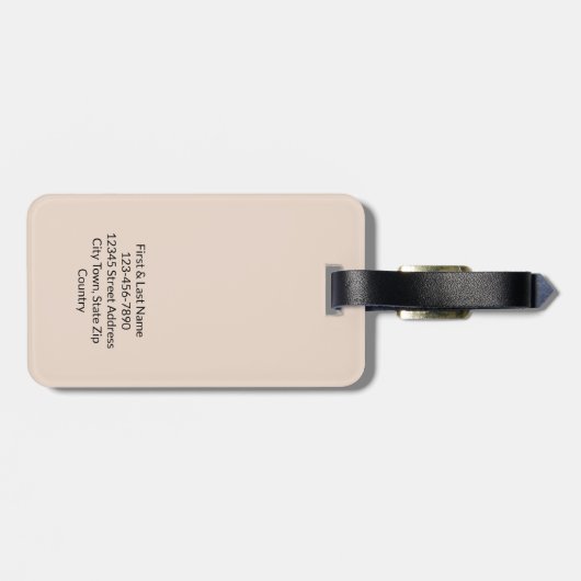 Modern Beige Mr. en Mrs. Passen getrouwd Family Cu Bagagelabel (Achterkant horizontaal)