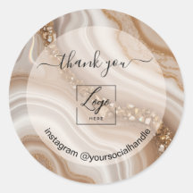 Modern beige neutrale aangepaste logo naam bedankt