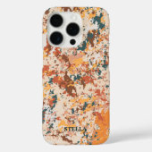 Modern Beige Oranje Camo Army gepersonaliseerd Case-Mate iPhone Case (Achterkant)