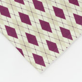 Modern Beige Paarse Argyle Fleece Deken (Hoek)