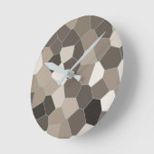 Modern Beige Pattern Ronde Klok (Hoek)